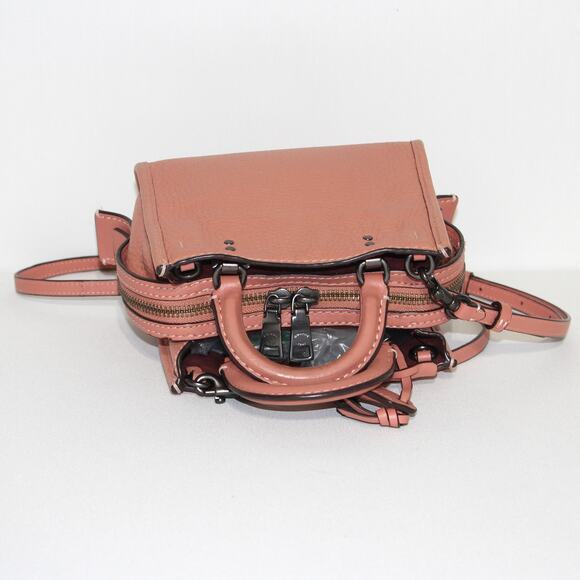 Coach Rogue 17 in Pewter Melon Pink Satchel Mini Bag - Picture 7 of 12